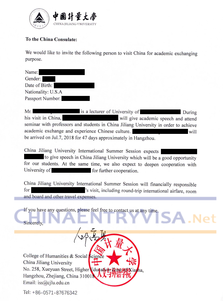 Chinese Non Business F Visa Application Requirements Chinese Visa 